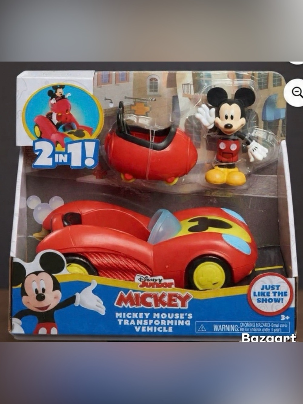 Mickey Mouse Transforming Vehicle Set with Floaty Coaster Pod Disney Junior new